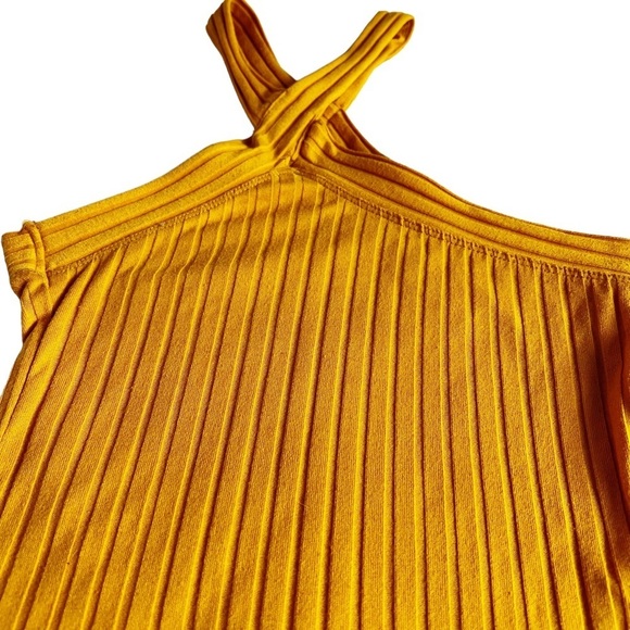 We The Free - Mustard Yellow Ribbed Halter Top - Sz. XS - Picture 2 of 3